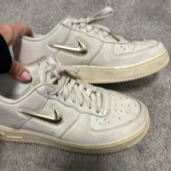 Nike WMNS Air Force 1 '07 Premium LX Cream and Gold Sneakers - Picture 7 of 10